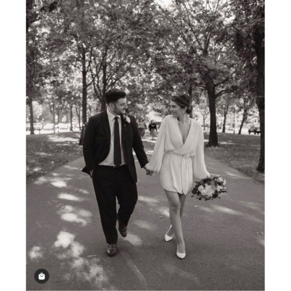 NEW Retrofete Gabrielle Sequin Robe Mini Dress size L Clear White NWT - Picture 3 of 15